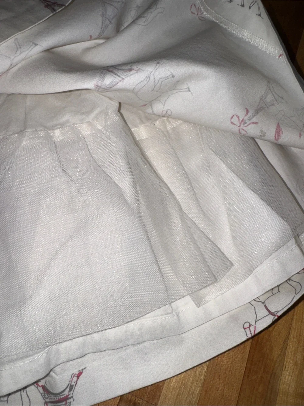 Janie and Jack White Dress with Pink Waistband and Eiffel Horse Print 4